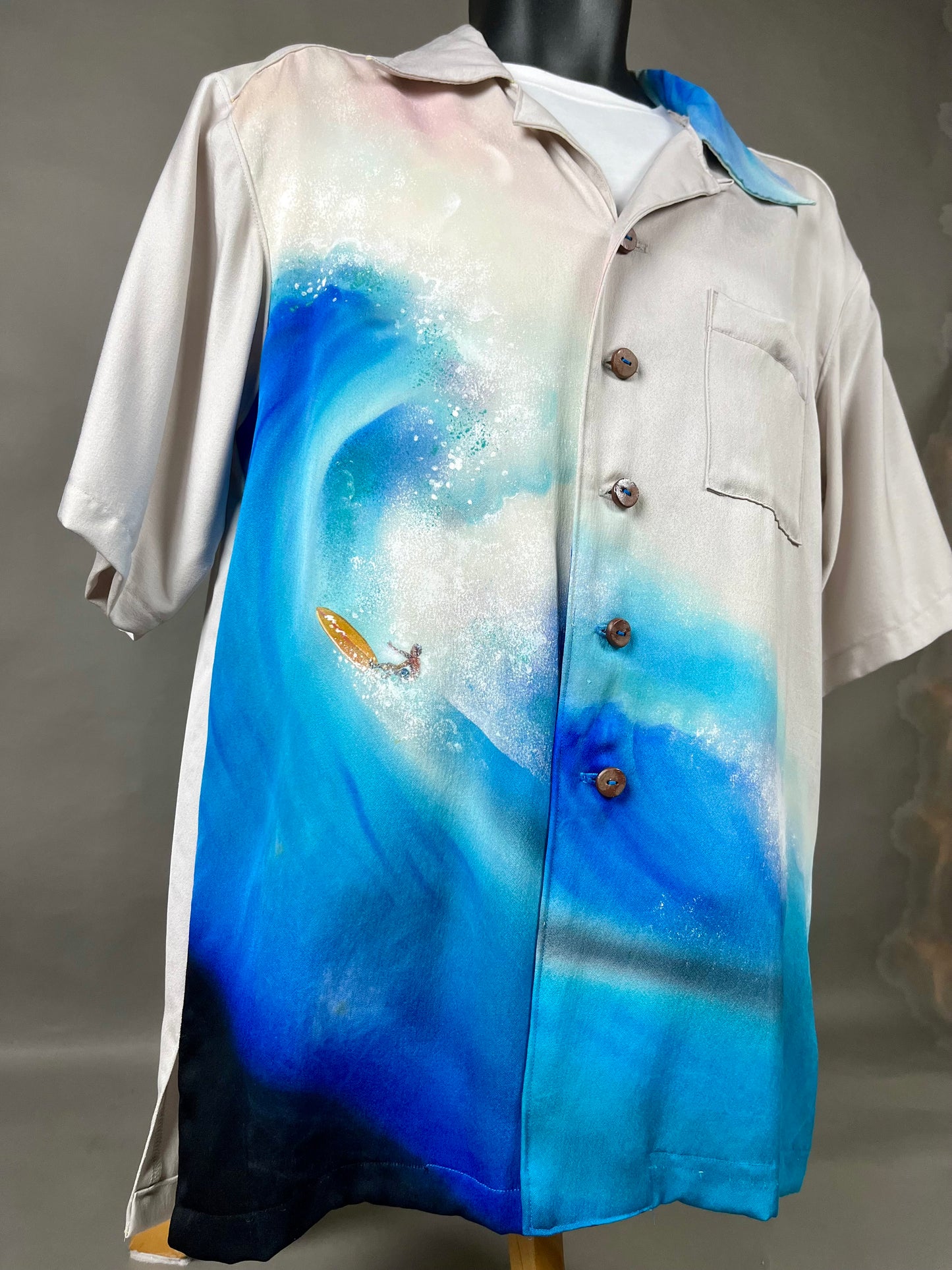 "Shiroai no cho" Remade Aloha Shirt