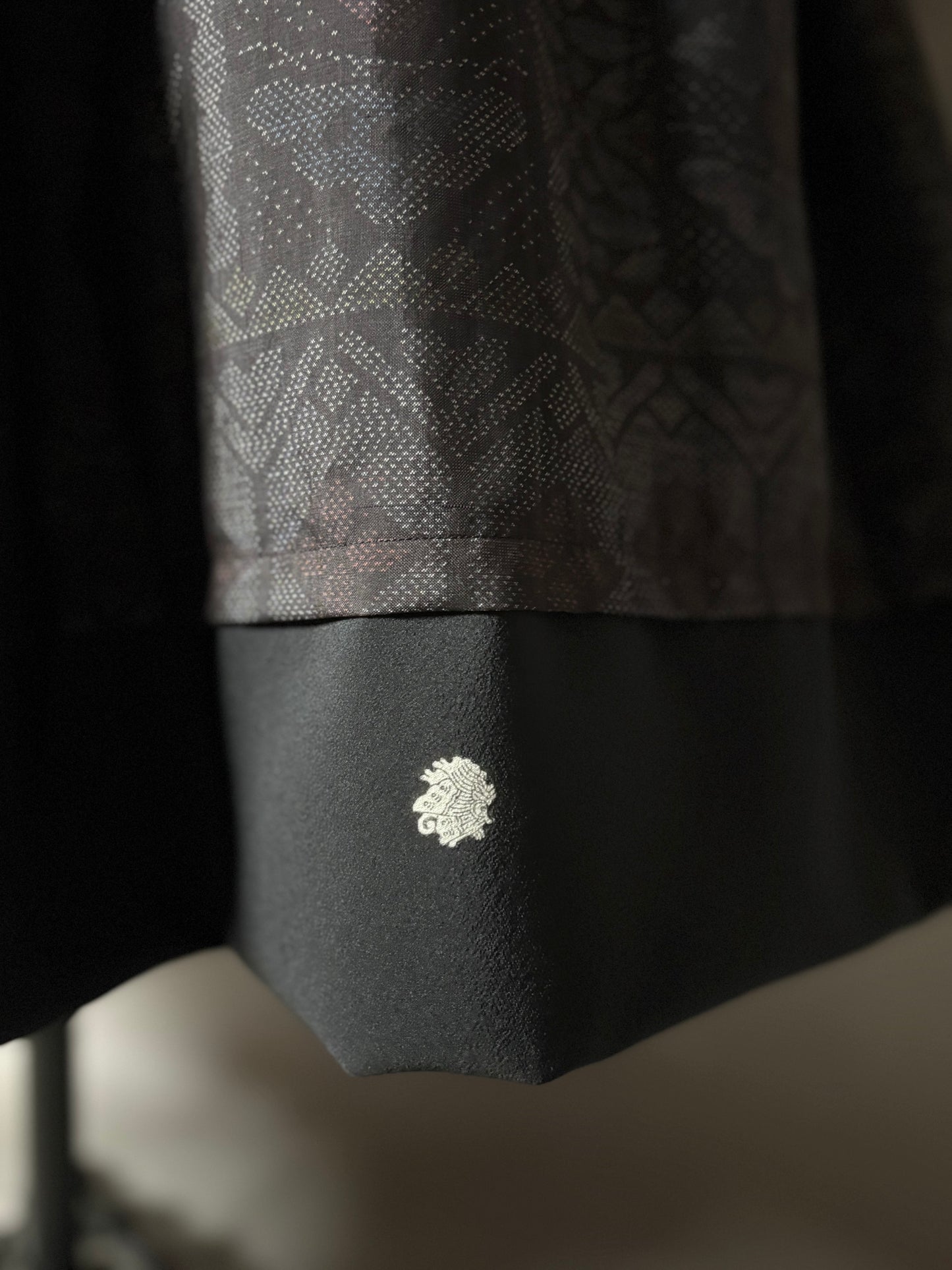 【大島紬】ドロップショルダーギャザースカートドレス