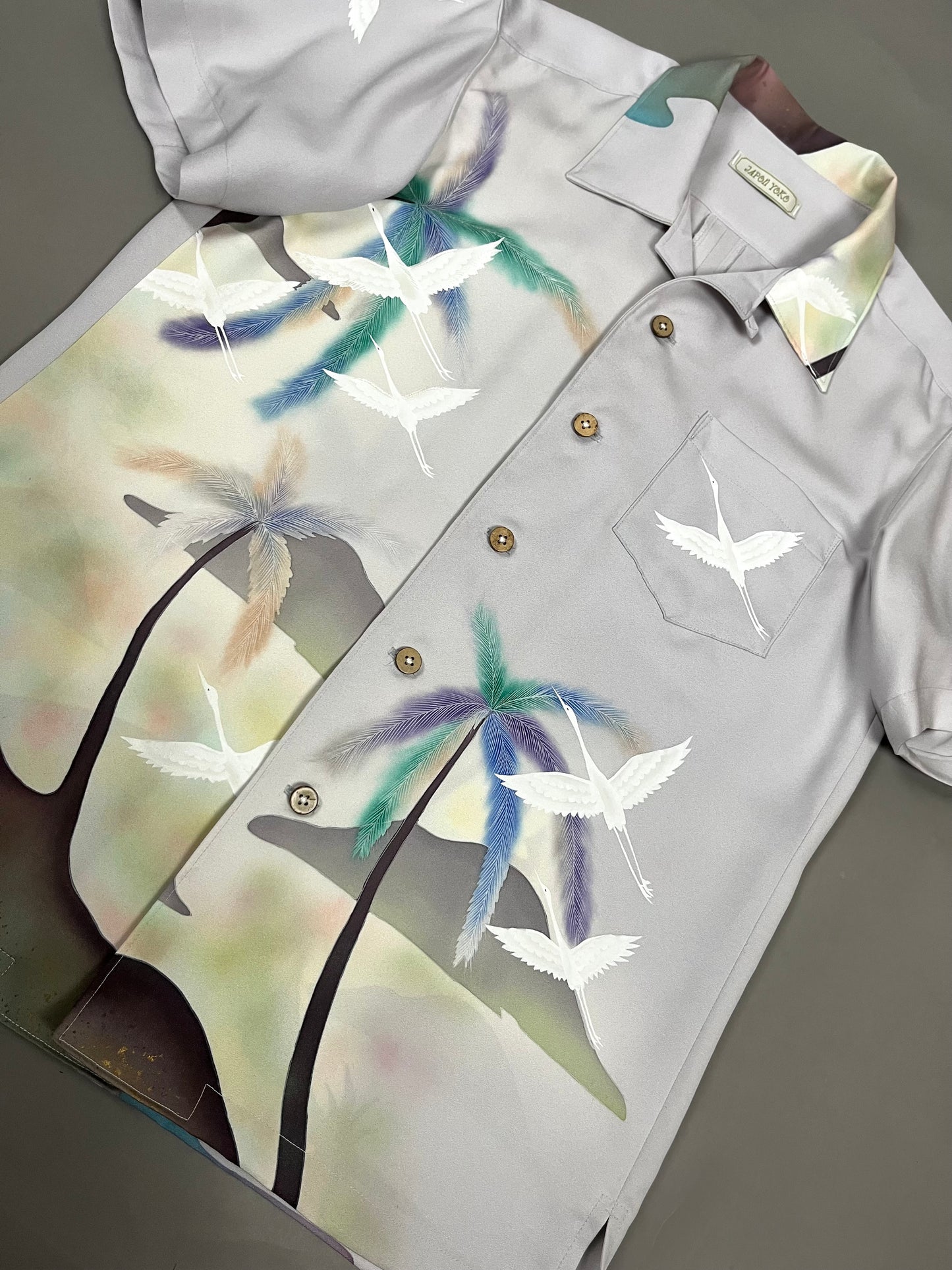 "Shiroai no cho" Remade Aloha Shirt