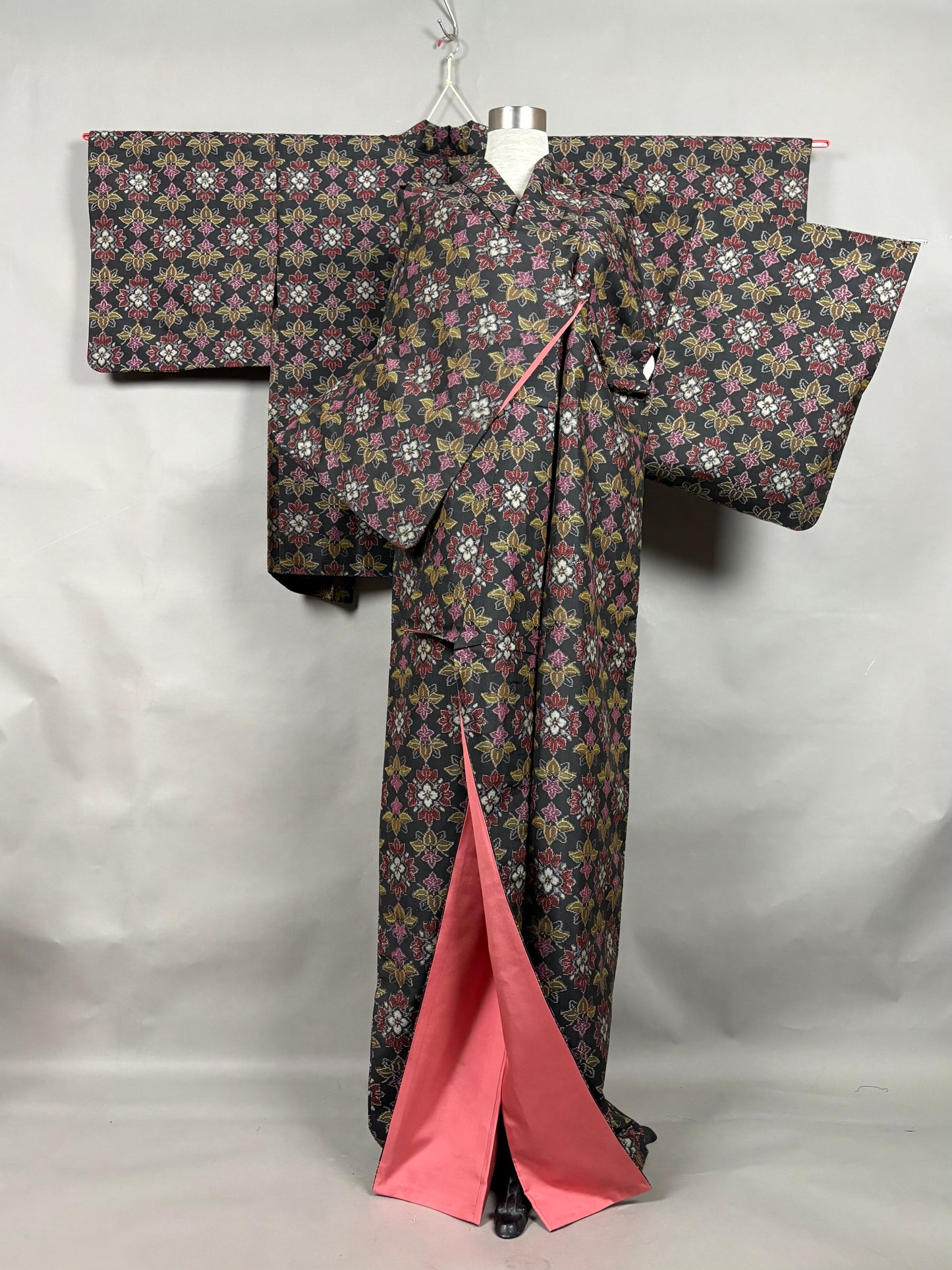 【大島紬】ヴィンテージ風ティアードサーキュラードレス　