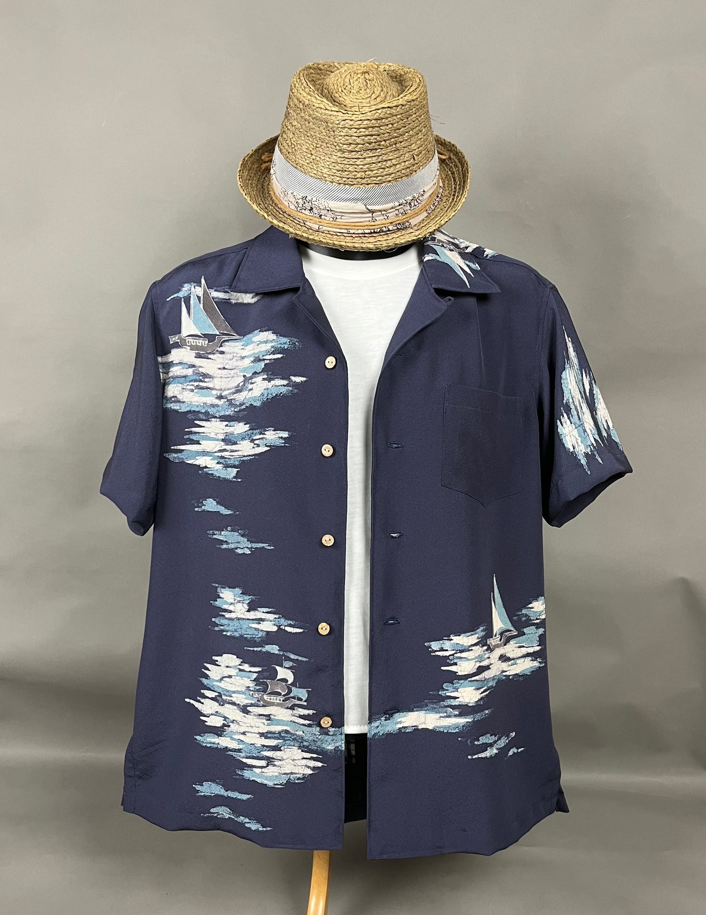 "Shiroai no cho" Remade Aloha Shirt