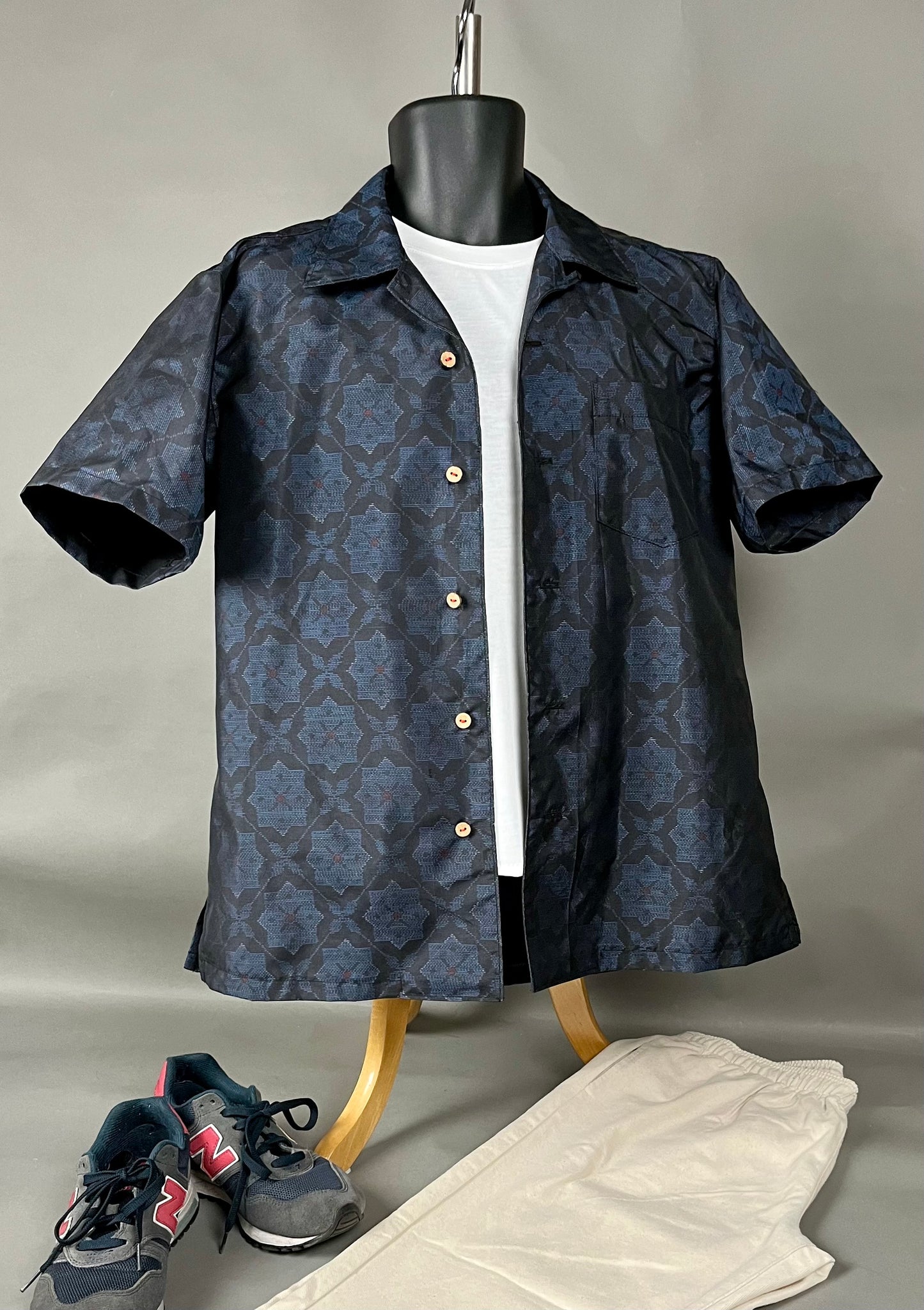 "Shiroai no cho" Remade Aloha Shirt