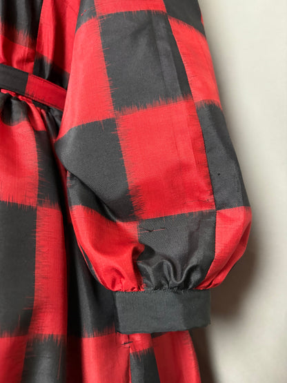 【アンティーク着物】銘仙市松ドレス