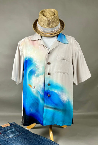 "Shiroai no cho" Remade Aloha Shirt