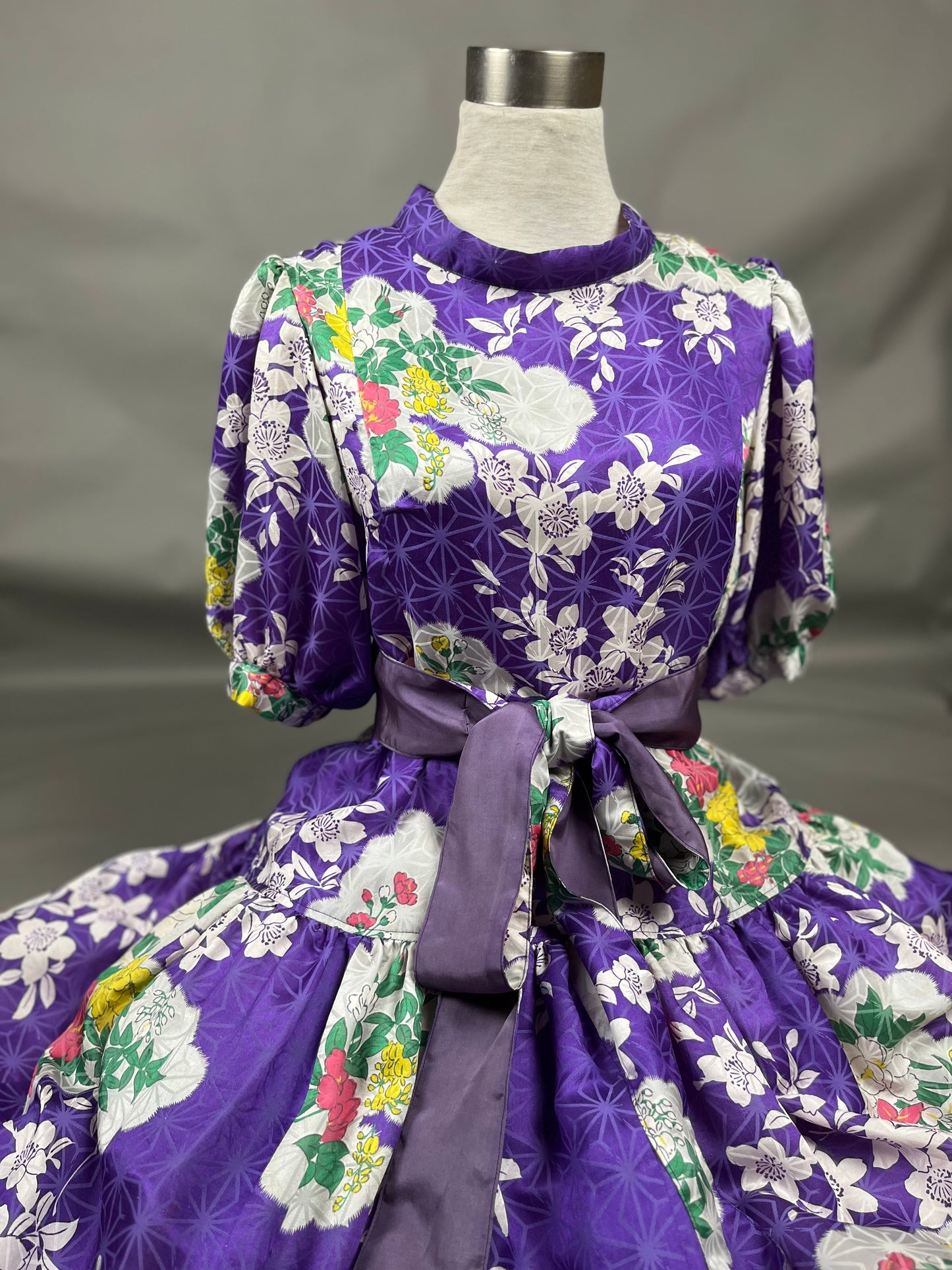 [Antique Kimono] Green One-Piece Dress