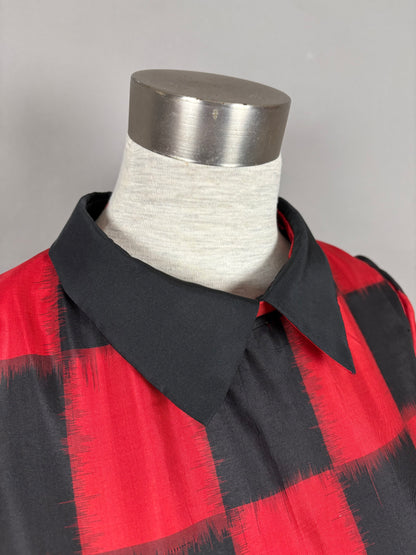 【アンティーク着物】銘仙市松ドレス