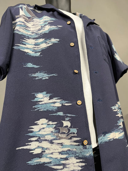 "Shiroai no cho" Remade Aloha Shirt