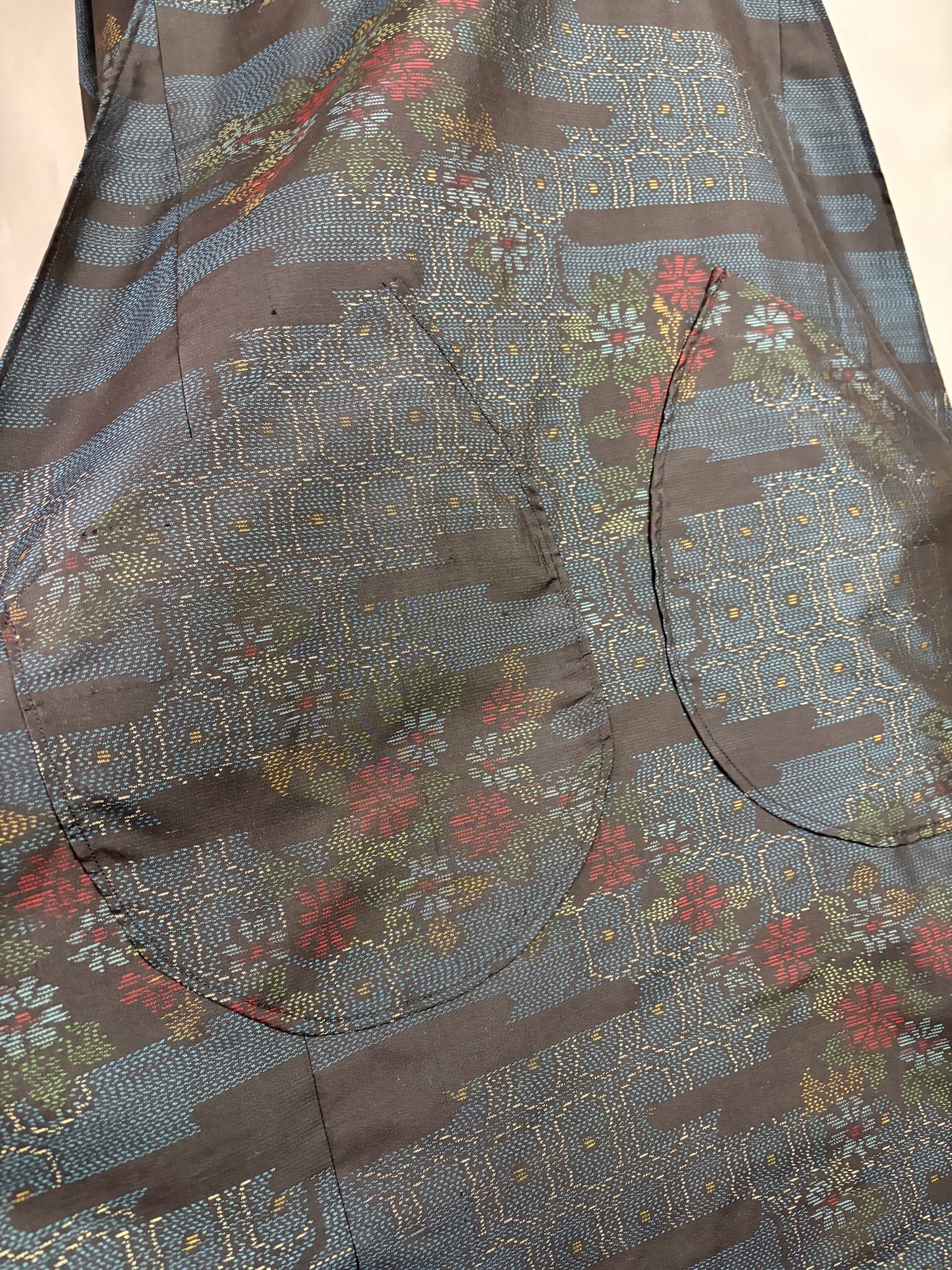 【大島紬】インバネスコート（証紙付きアンサンブル）