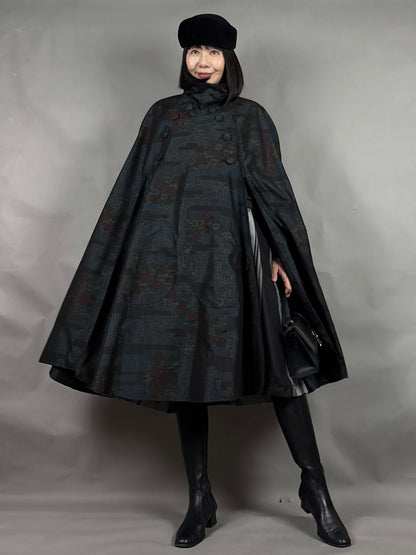 【大島紬】インバネスコート（証紙付きアンサンブル）