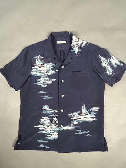 "Shiroai no cho" Remade Aloha Shirt