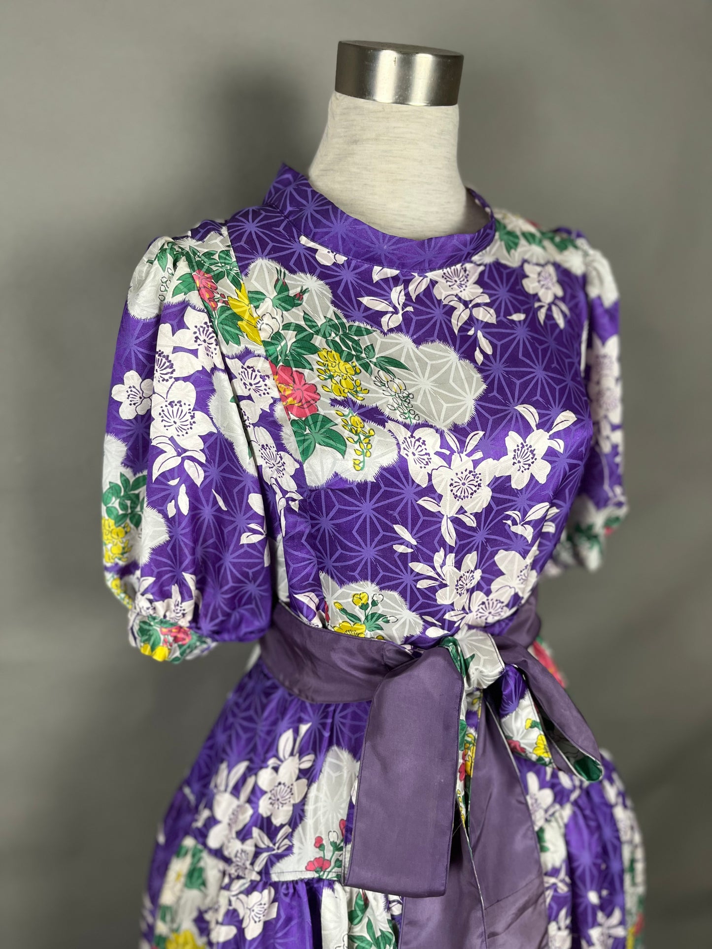 [Antique Kimono] Green One-Piece Dress