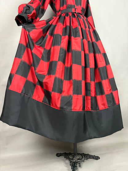 【アンティーク着物】銘仙市松ドレス