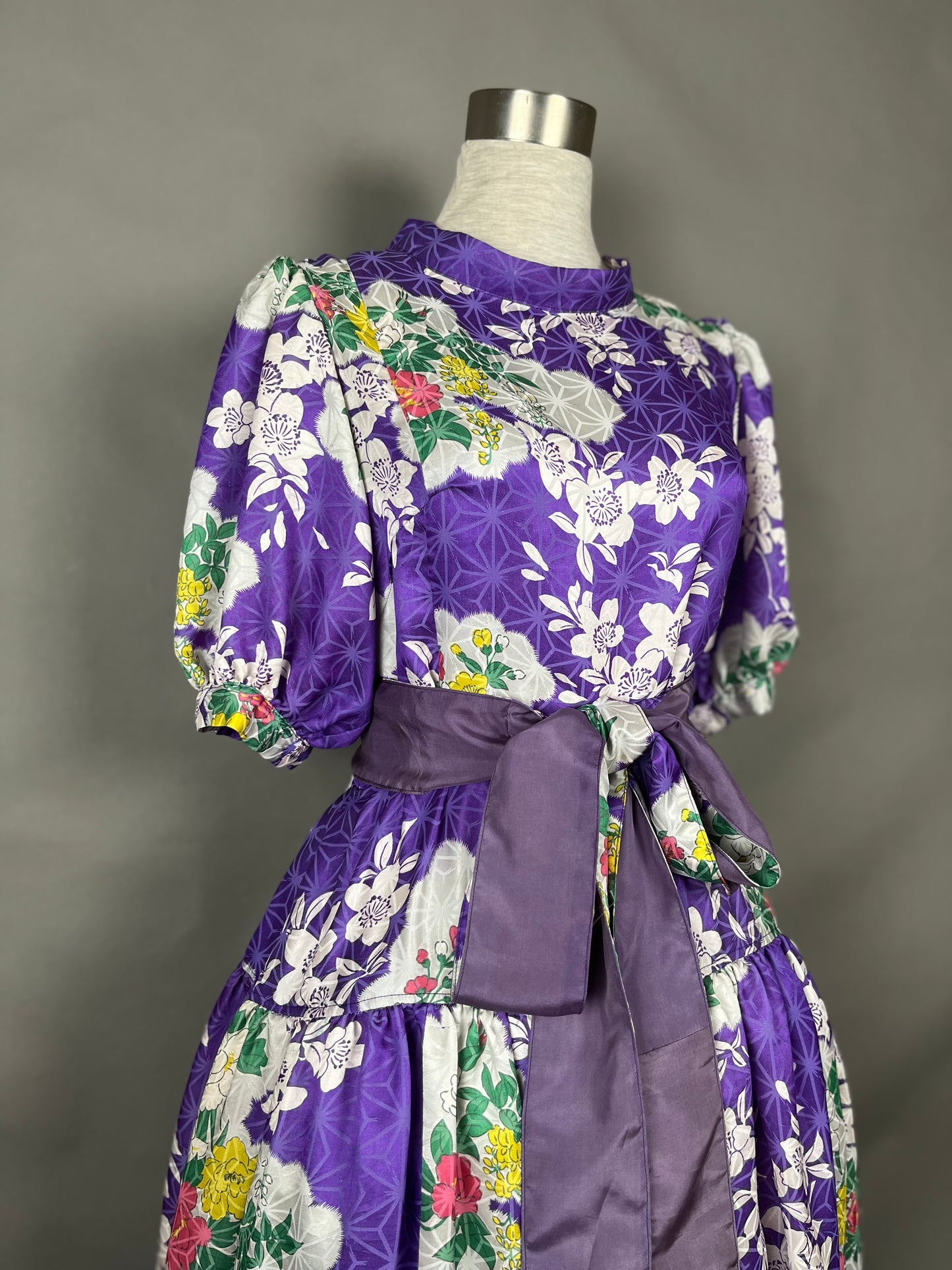 [Antique Kimono] Green One-Piece Dress