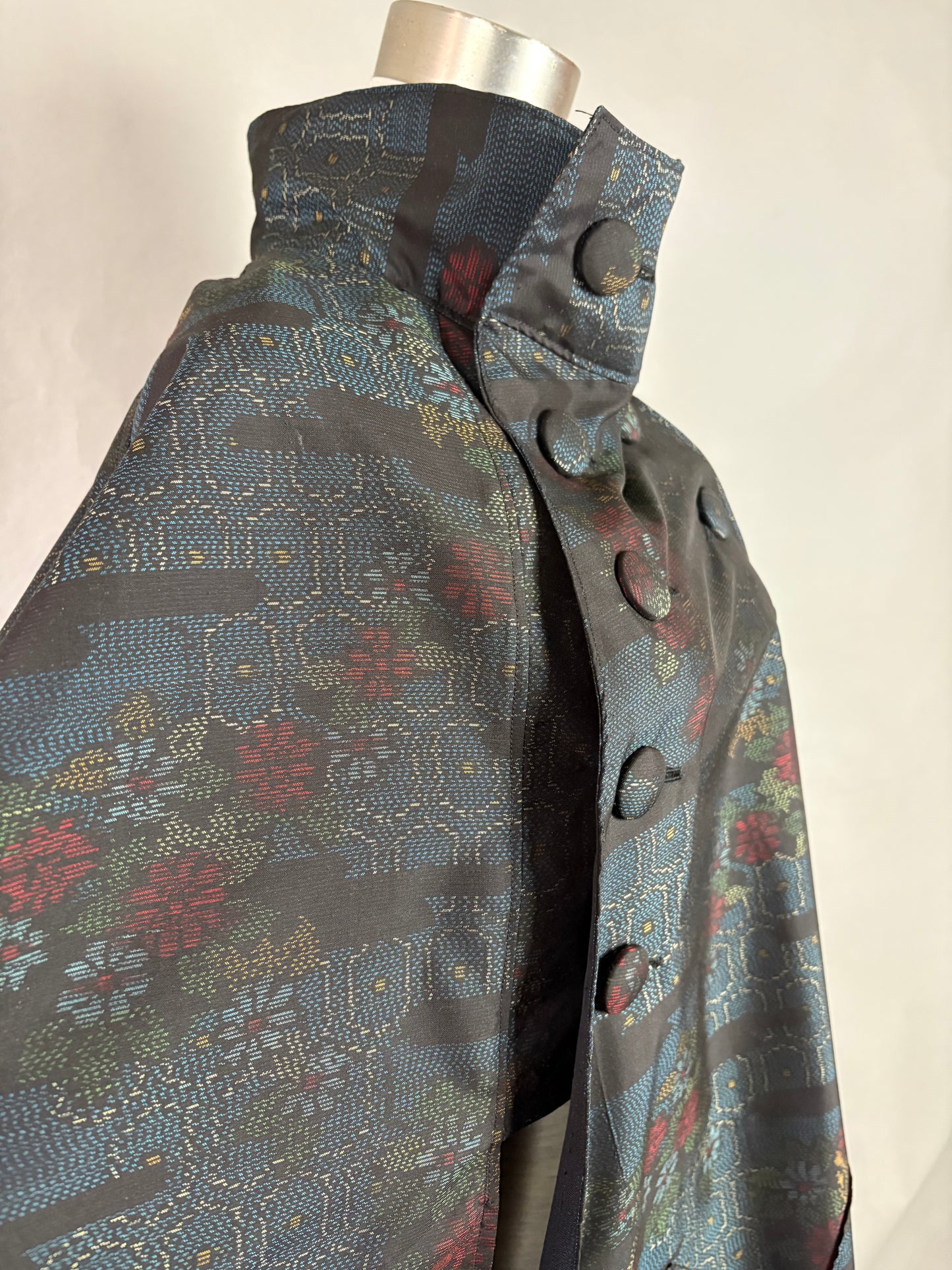 【大島紬】インバネスコート（証紙付きアンサンブル）