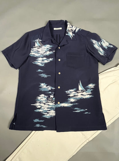 "Shiroai no cho" Remade Aloha Shirt