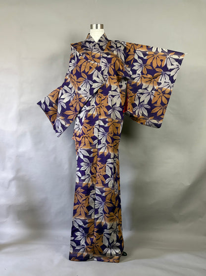 【アンティーク着物】銘仙楓ドレス
