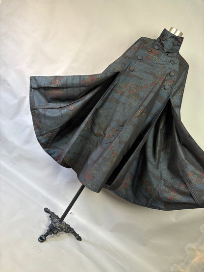 【大島紬】インバネスコート（証紙付きアンサンブル）