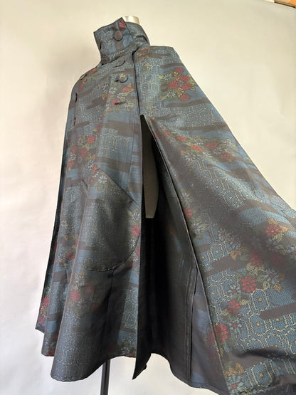 【大島紬】インバネスコート（証紙付きアンサンブル）