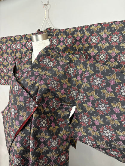 【大島紬】ヴィンテージ風ティアードサーキュラードレス　