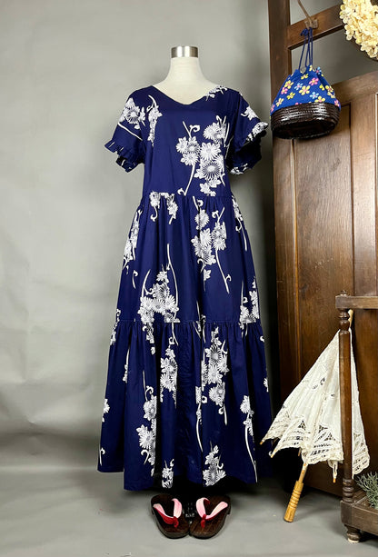 [Antique Kimono] Green One-Piece Dress