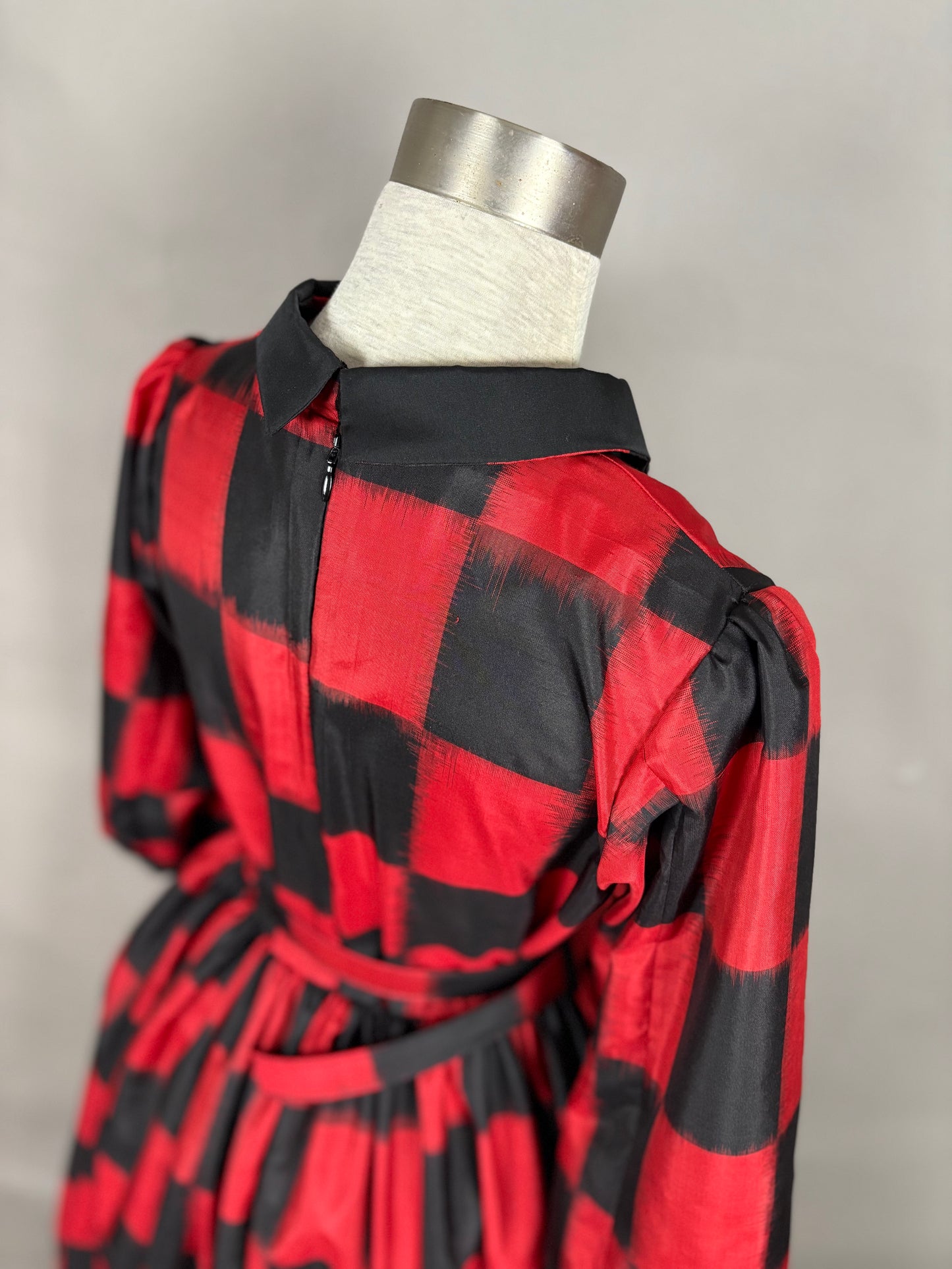 【アンティーク着物】銘仙市松ドレス