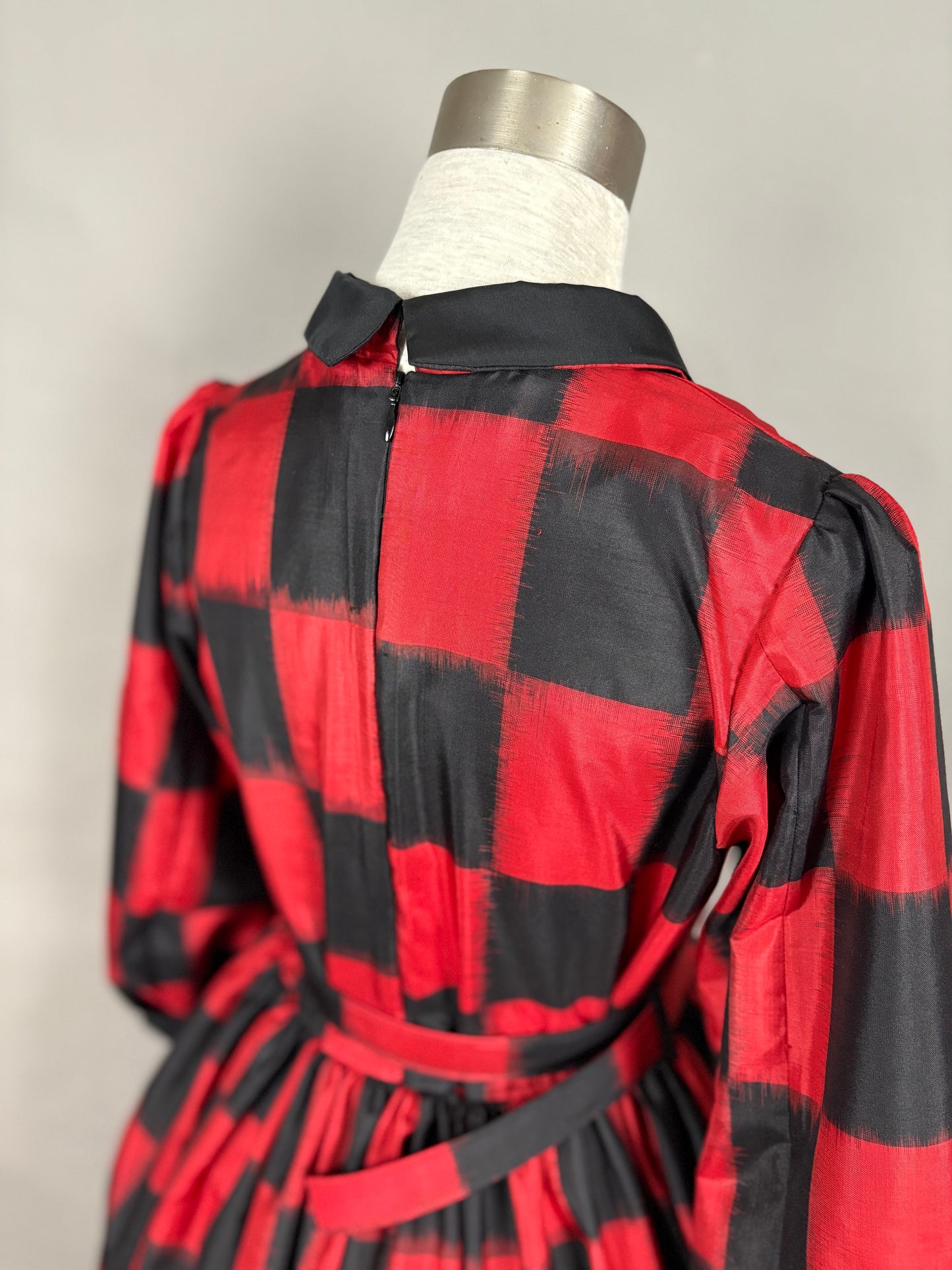 【アンティーク着物】銘仙市松ドレス