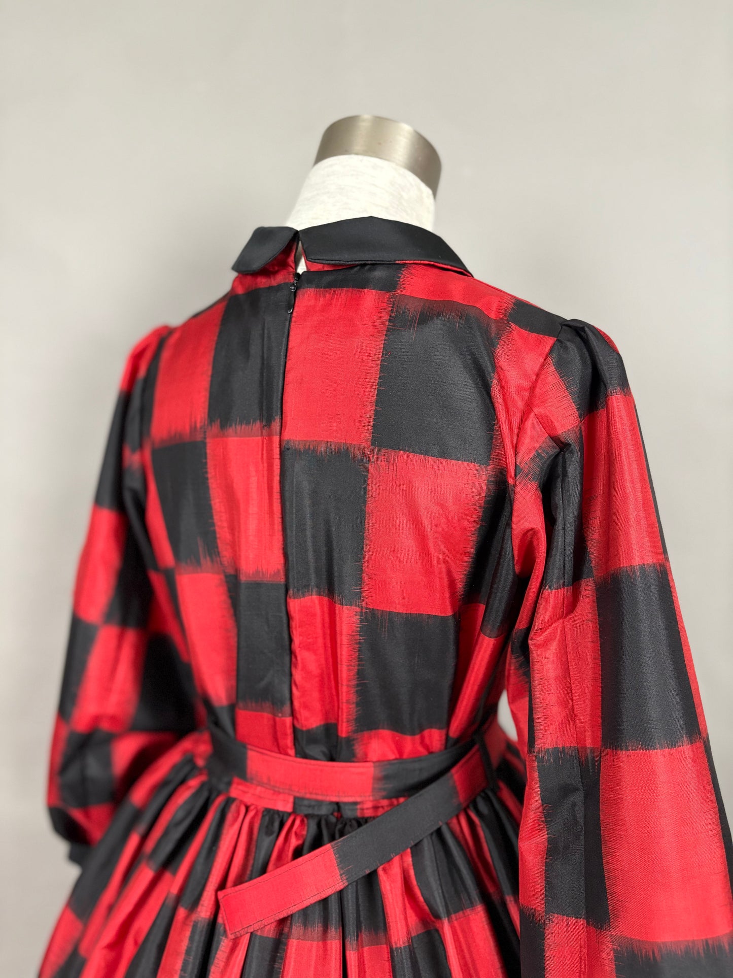 【アンティーク着物】銘仙市松ドレス