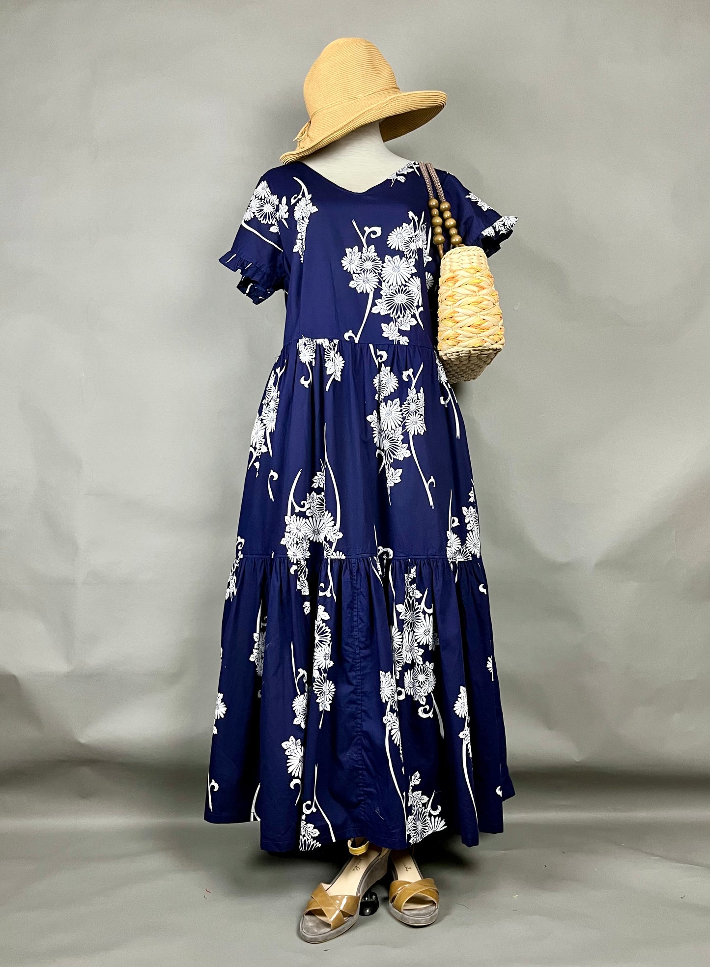 [Antique Kimono] Green One-Piece Dress