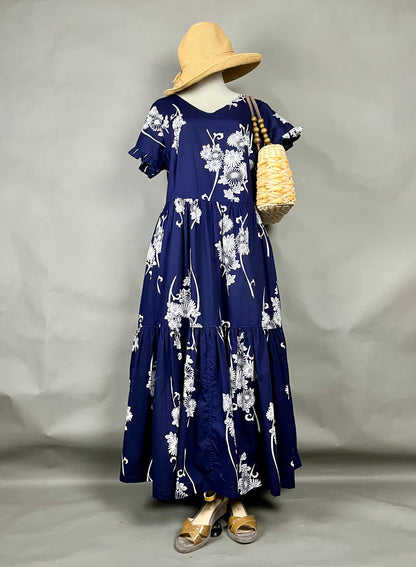 [Antique Kimono] Green One-Piece Dress