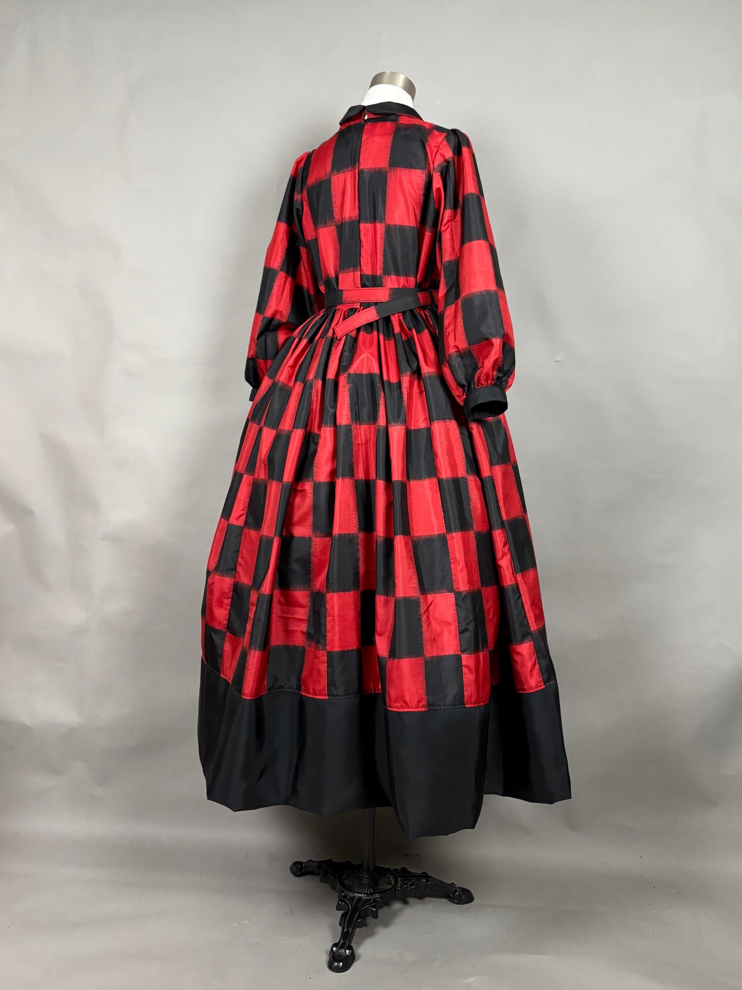 【アンティーク着物】銘仙市松ドレス