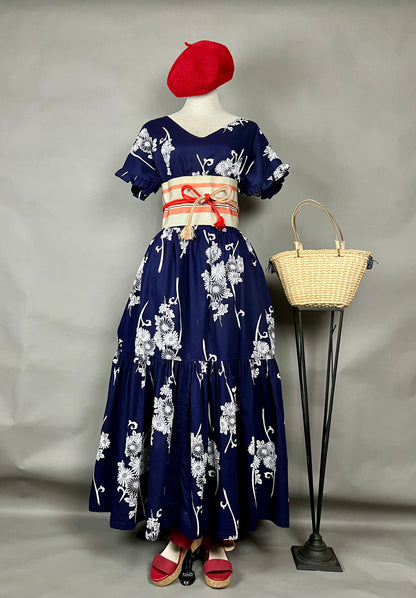 [Antique Kimono] Green One-Piece Dress